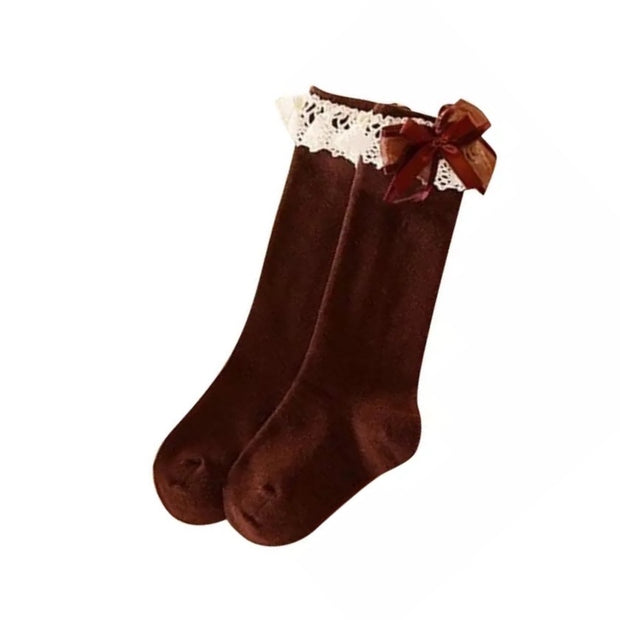 Nicoletta Knee High Socks- Brown - SEO Optimizer Test