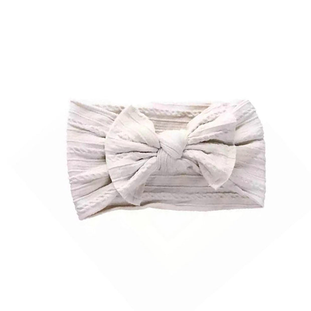 Gabby Bow Headband- Eggshell