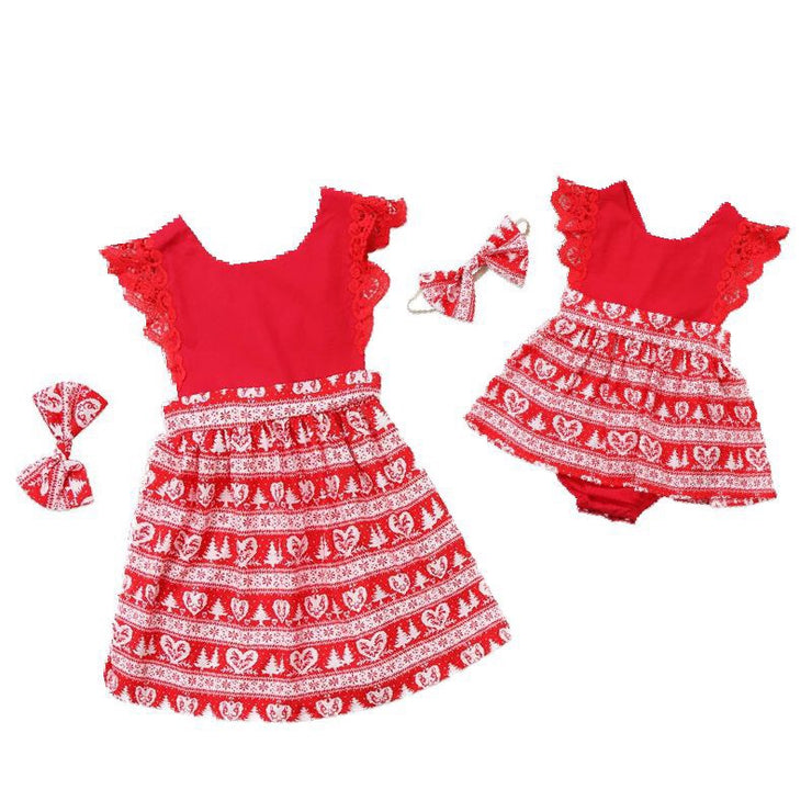 Sisters Christmas Dress Set OR Romper Set - thirdshiftvermont