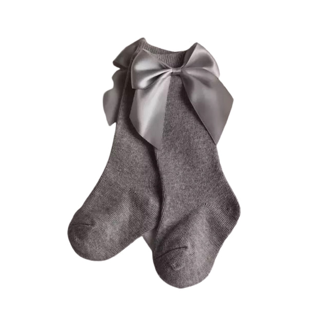 Alicia Bow Socks- Grey