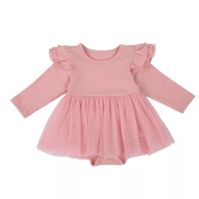 Gracen Tutu Romper- Coral Pink