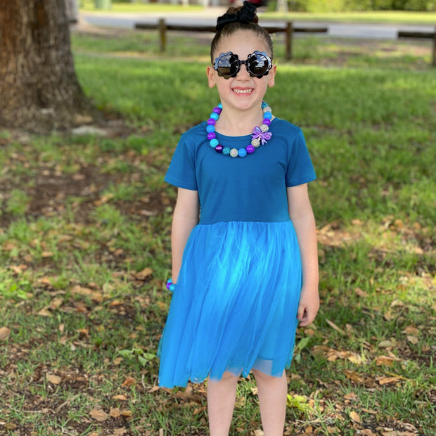 Alani Tutu Dress- Blue Turquoise