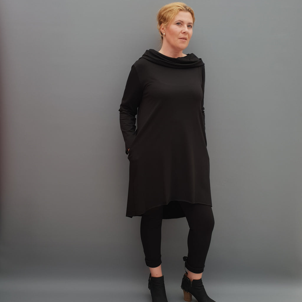 plain black tunic top