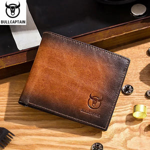 BULLCAPTAIN Men's Genuine Leather Wallet - Wallstreet Wardrobe