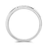 Matching 14K White Gold Women Wedding Band Ring 0.14 Ct Diamonds