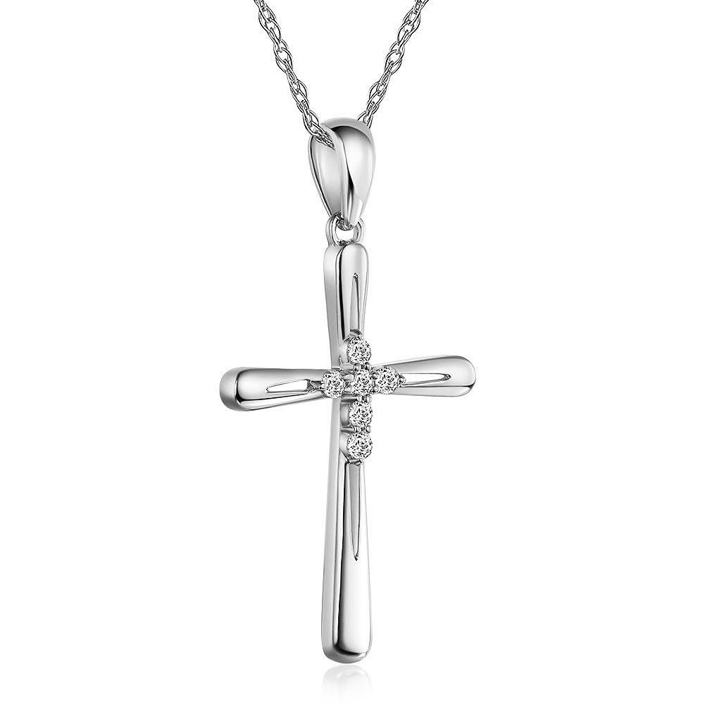 14k-white-gold-cross-pendant-necklace-0.13-ct-diamonds – my-jewels.com