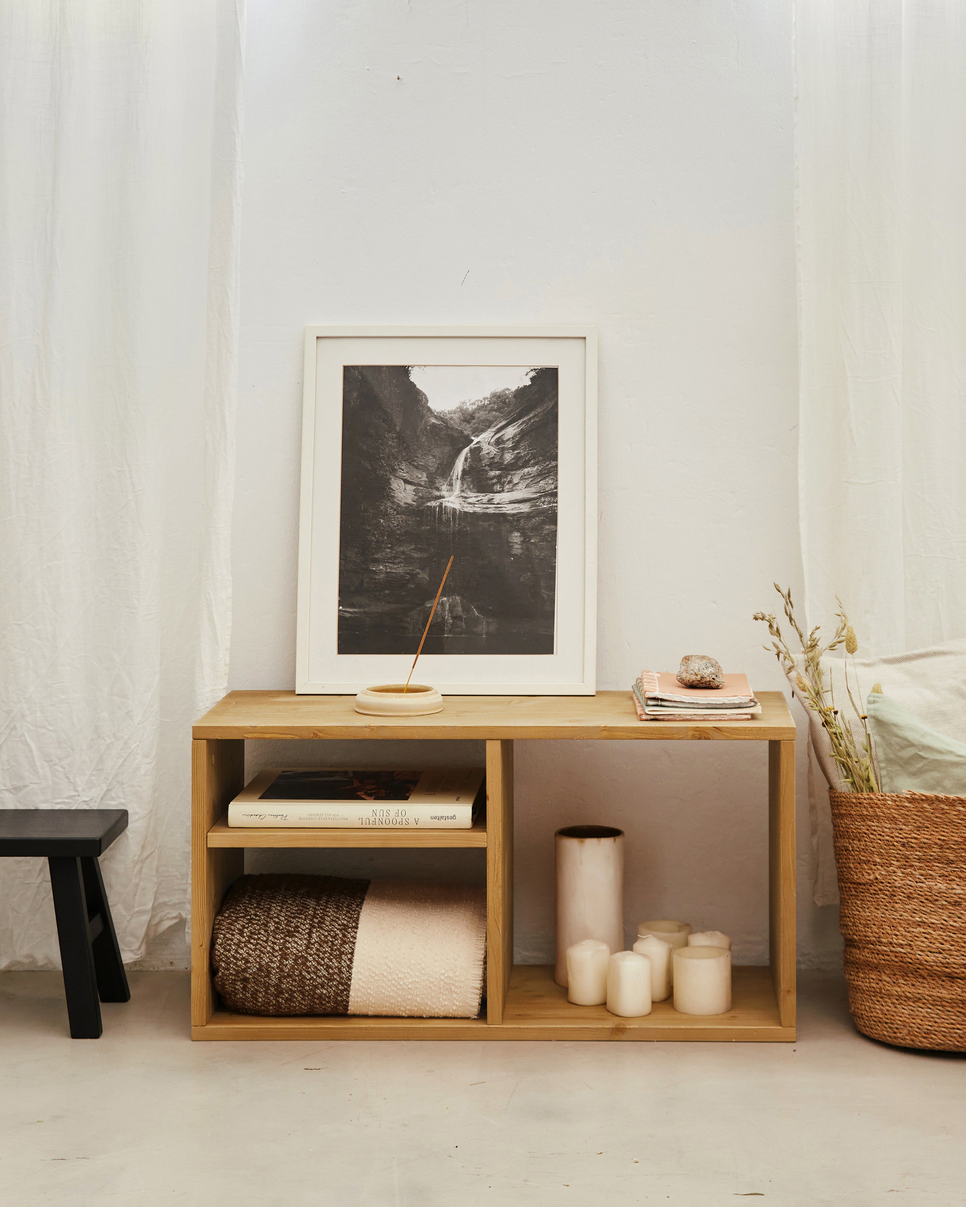 Mesa auxiliar pequeña, mesas auxiliares decorativas de madera, mesita de  noche redonda con bandeja, para sala de estar, dormitorio