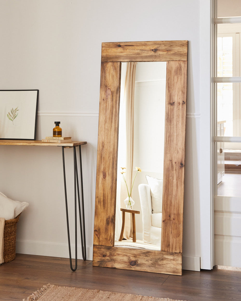 Gran espejo marco madera años 20/30 · Miroir cadre en bois années