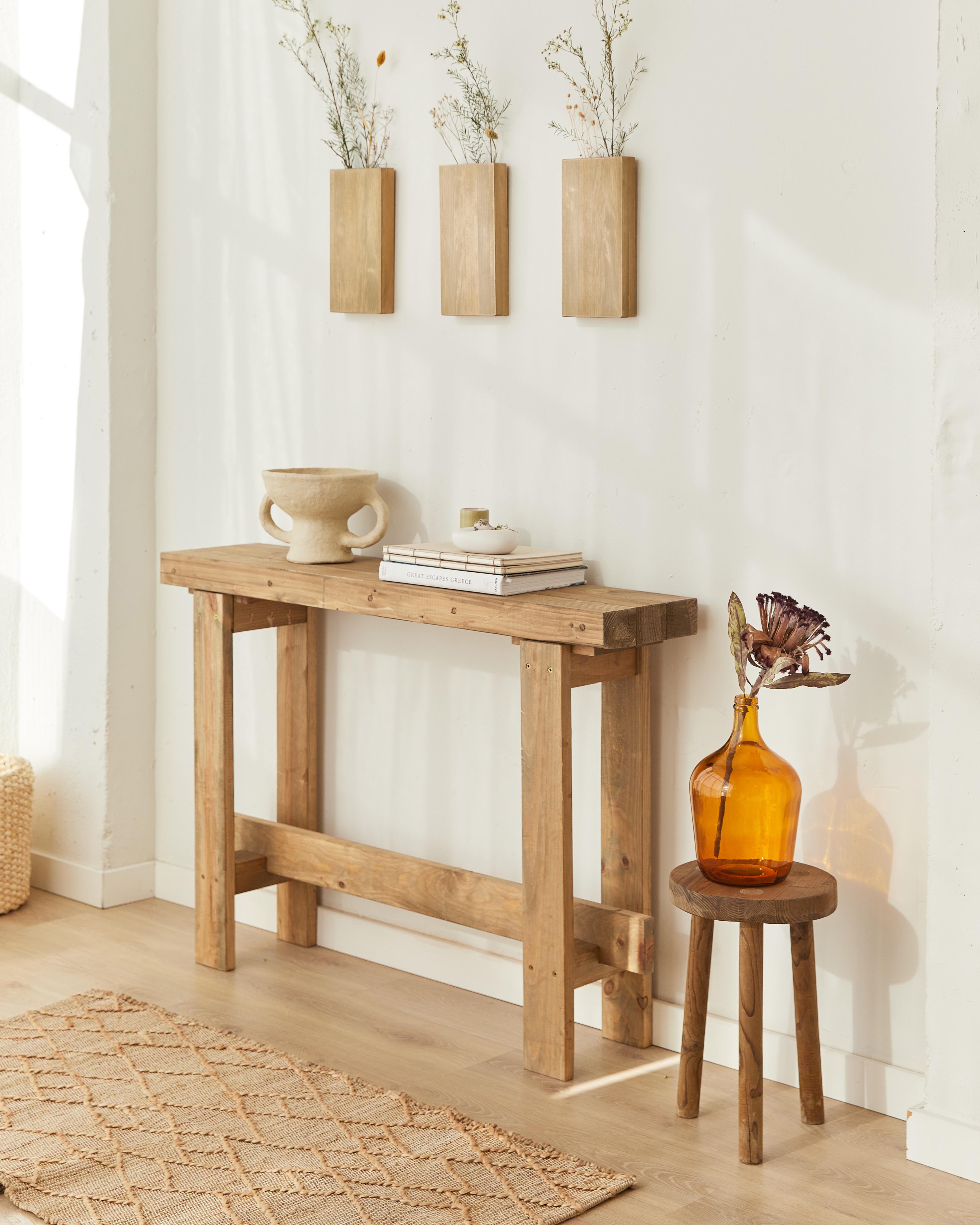 Mesa de centro rectangular Alice fabricada en madera maciza de cerezo y  Vidrio estilo Contemporáneo