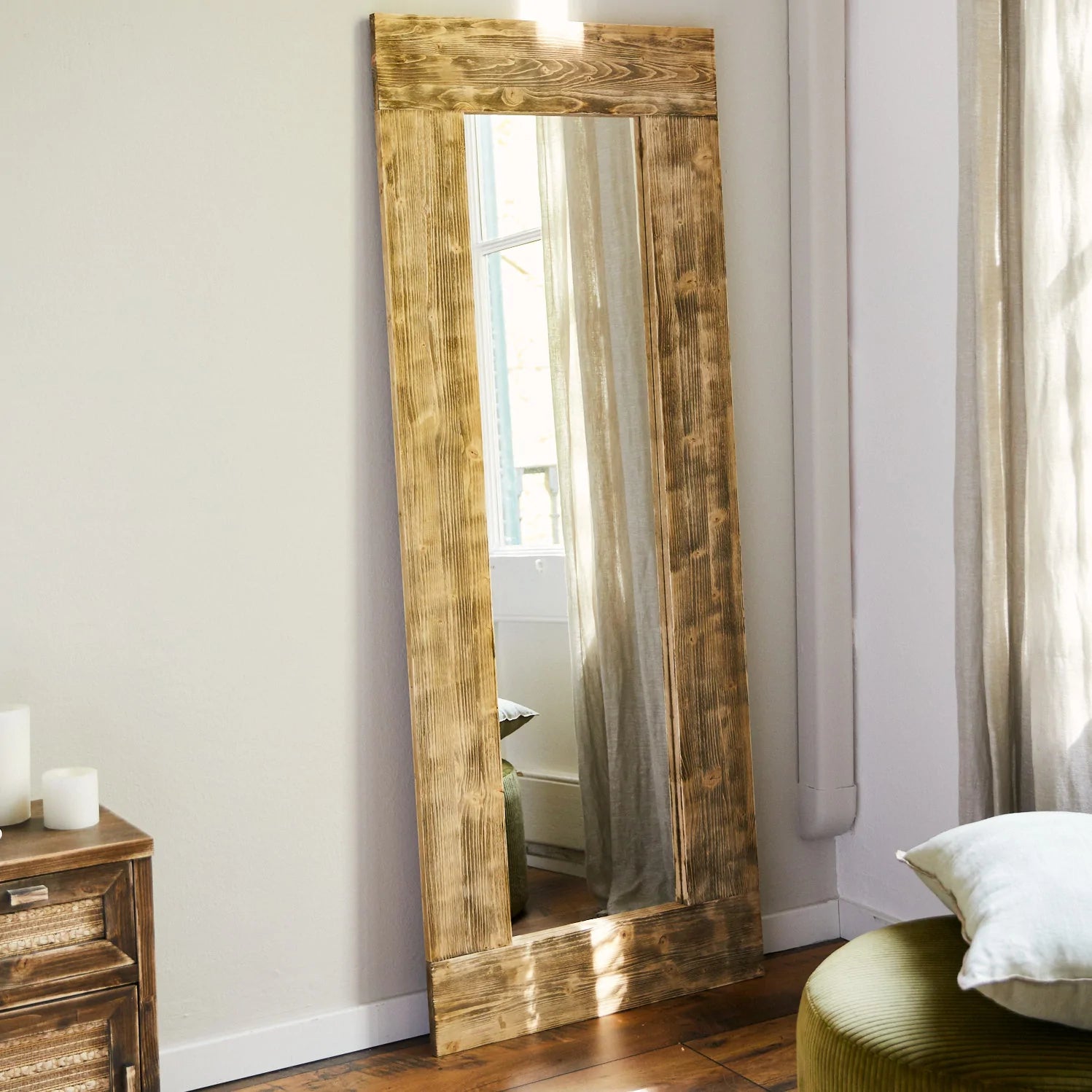 Espejo de cuerpo entero de madera para dormitorio