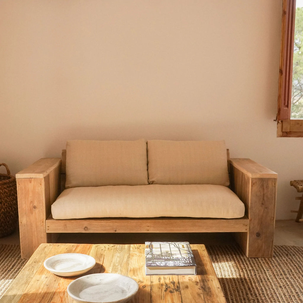 sofa rustico de madera