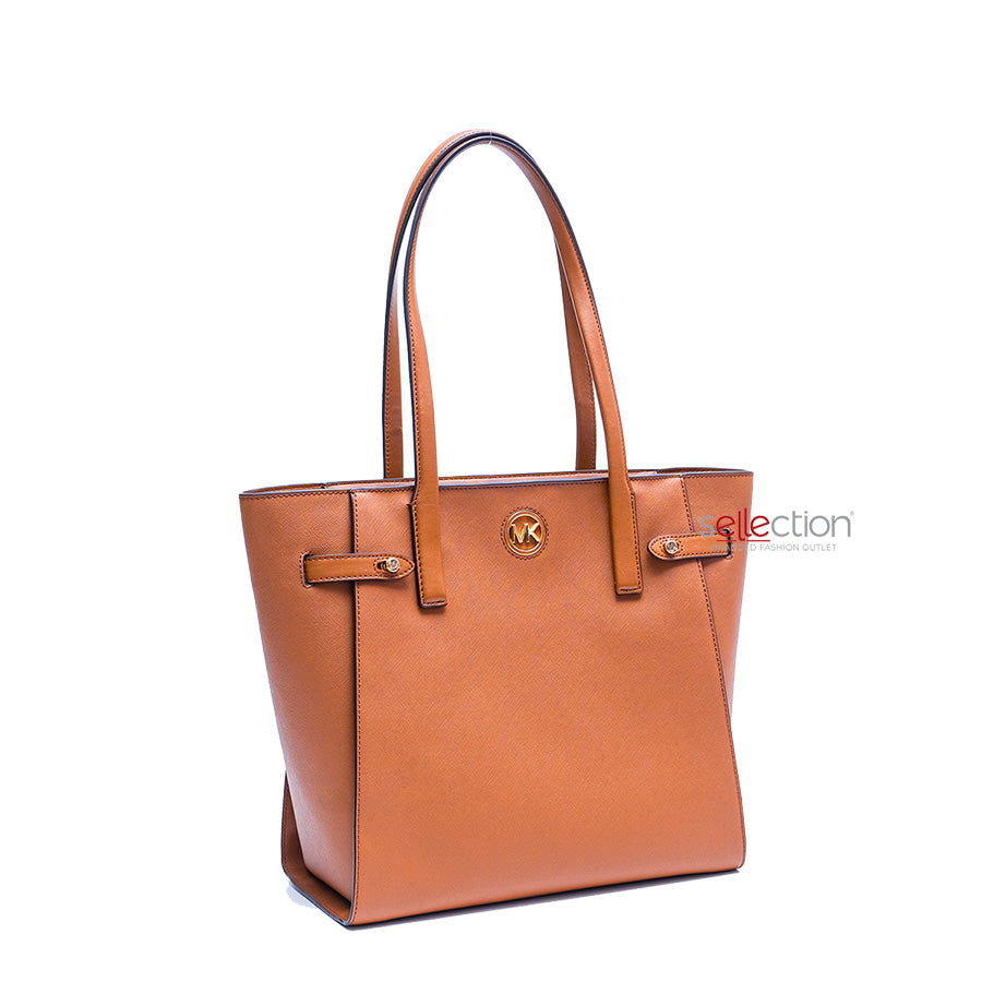 Michael Kors Carmen North South Top Tote In Luggage –