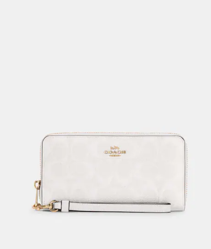 Coach Long Zip Around Wallet In Signature Chalk Glacier White – SELLECTION