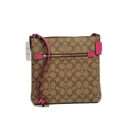 pink and khaki coach purse