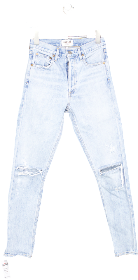 image of AGOLDE Blue Skinny Denim Jeans W23