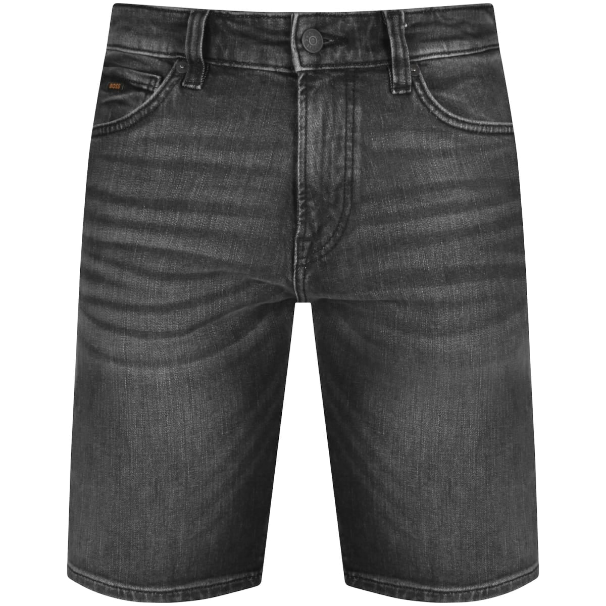 image of Hugo Boss Grey Denim Re.Maine-Shorts Regular Fit W38