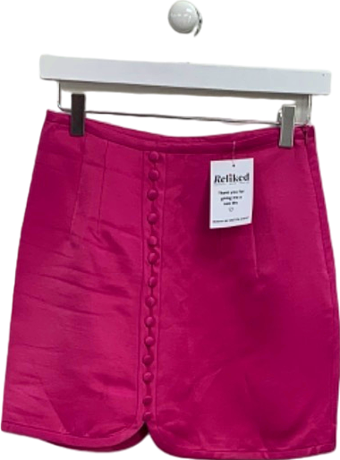 image of (Zara) (Pink) (Button-Front Mini Skirt) (UK XS)