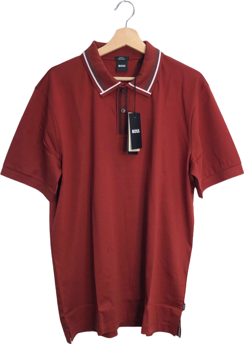 image of BOSS Red Slim Fit Mercerised Polo Shirt UK XXL