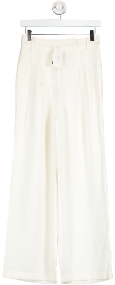 image of New Look Cream Viscose Twill Wide Leg Trousers UK 6