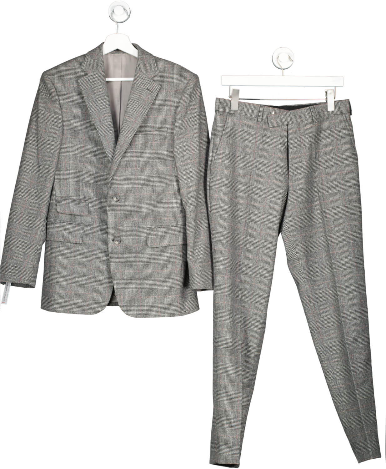 image of DAKS Grey Xfox Brothers Barret Blazer And Suit Trousers UK S/M