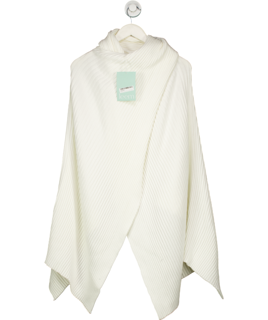 image of Leem White Wrap Poncho One Size