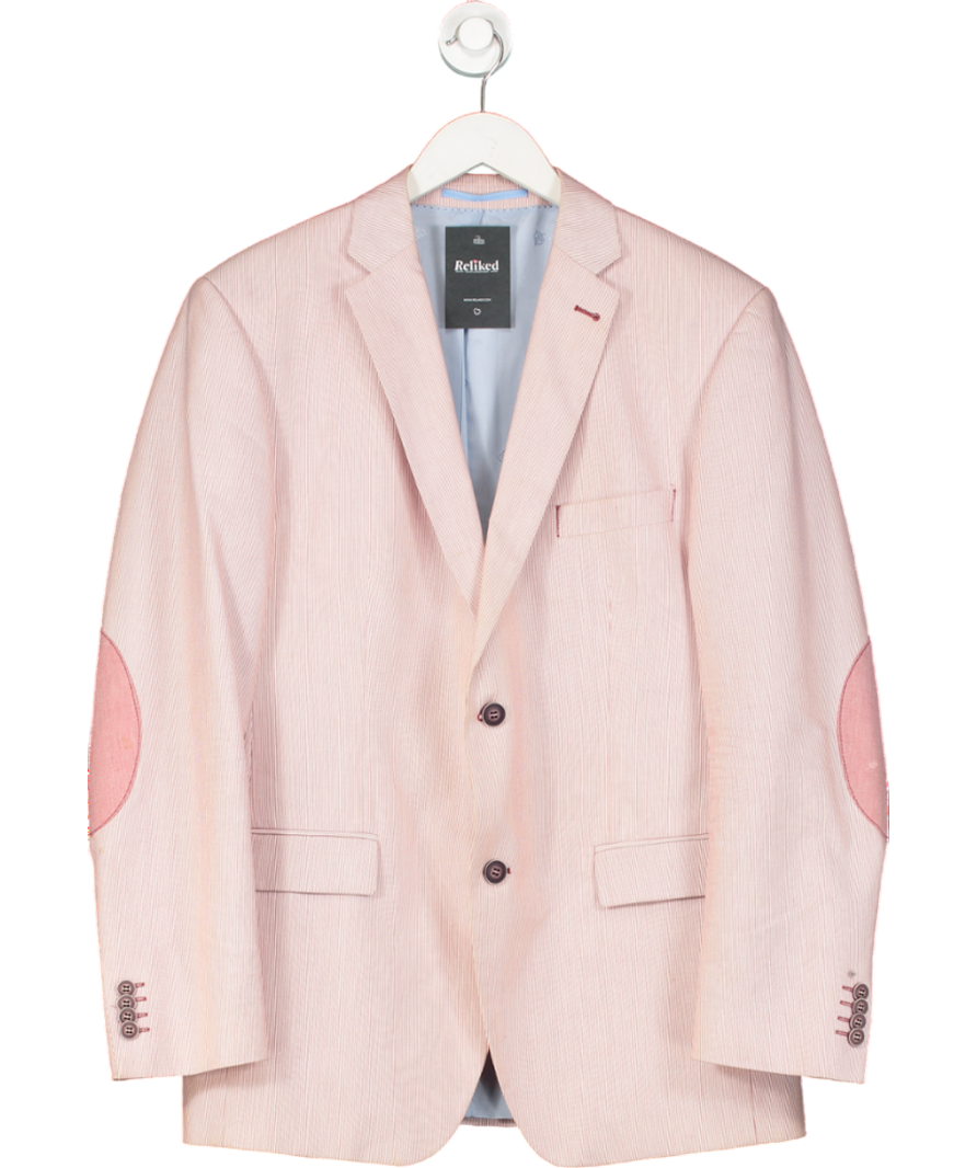 image of Roy Robson Red Cotton Stripe Blazer UK 42" CHEST