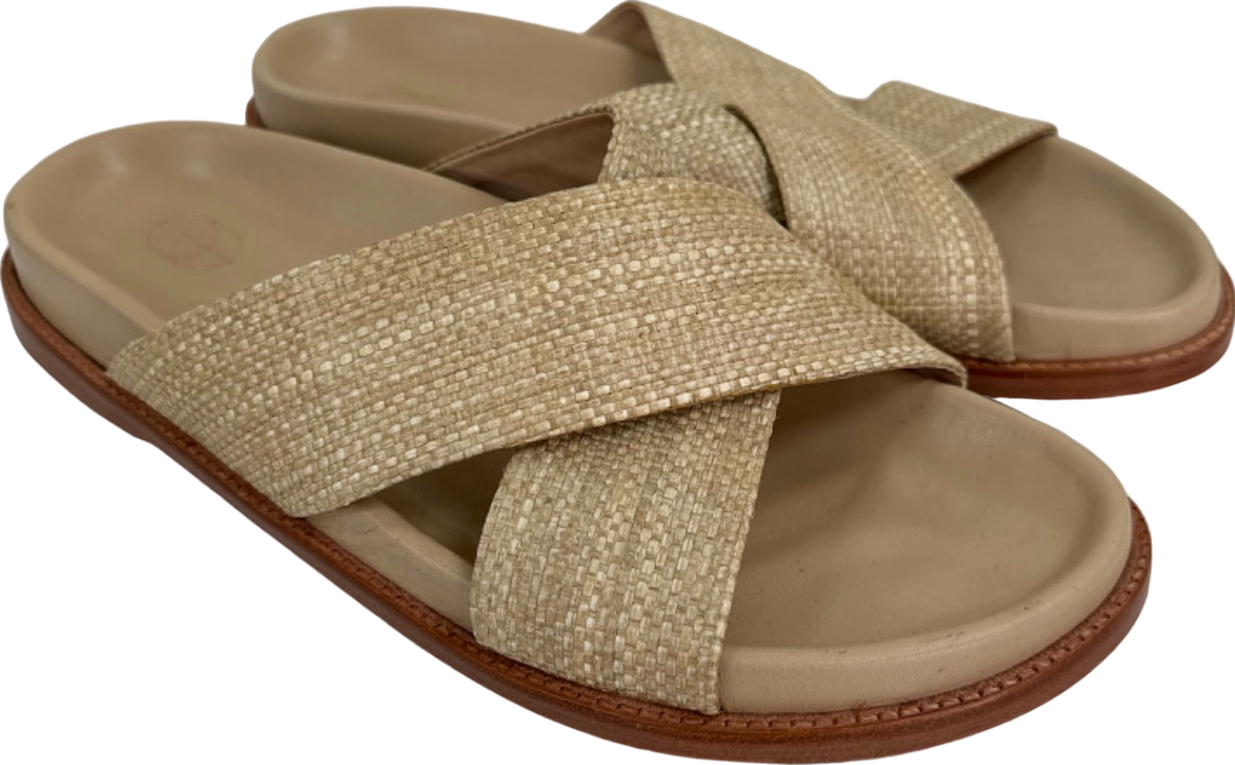 image of Porte & Paire Beige Woven Leather Sandals EU 42 UK 9