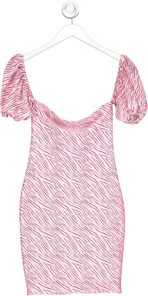 Image of Wear To Be Seen Pink Puff Sleeve Mini Dress UK S