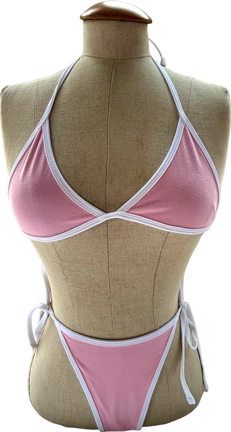 image of VDM Pink/Blue Reversible Bikini Set Small