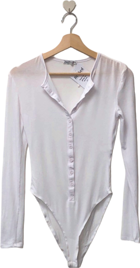 Image of Zara White Long Sleeve Bodysuit UK S