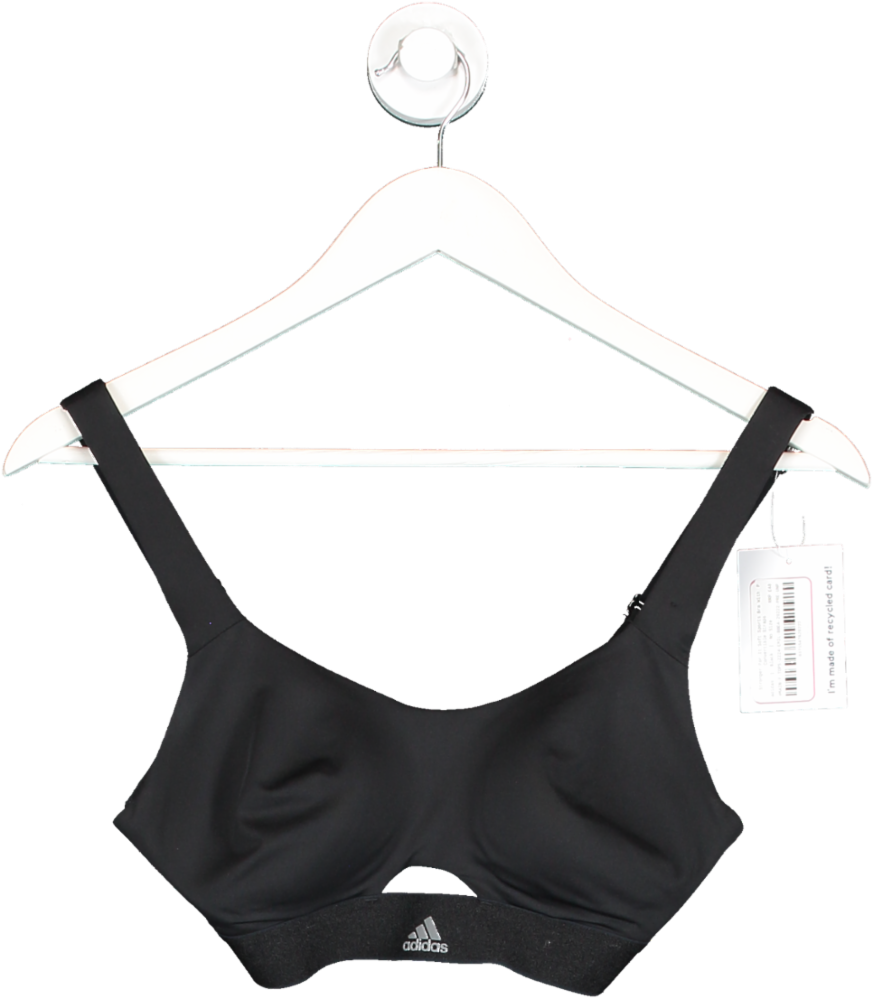 Image of adidas Black Stronger For It Soft Sports Bra With Convertible Straps No Size