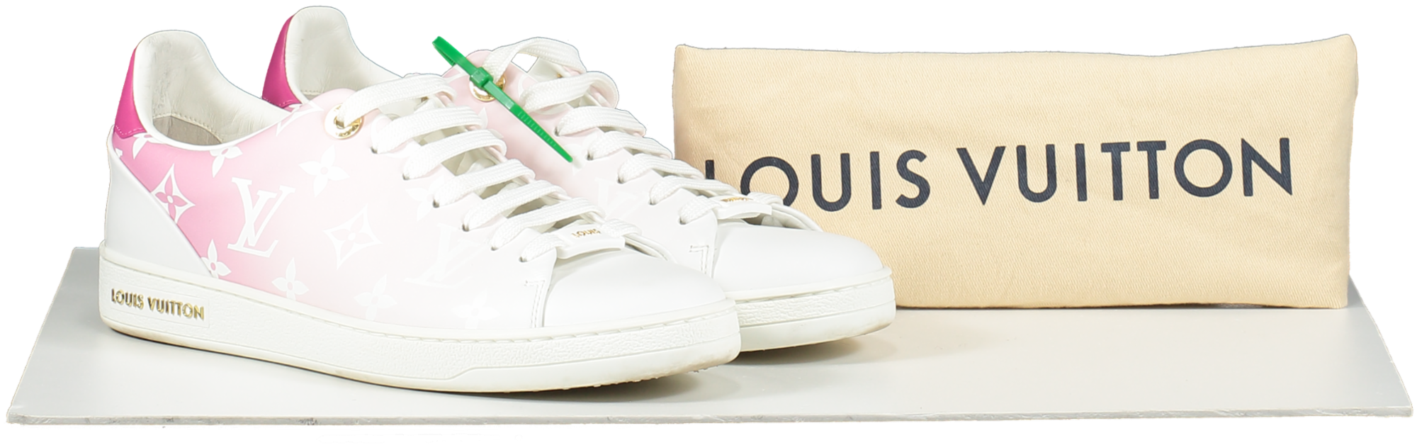 Louis Vuitton White Leather and Monogram Canvas Frontrow Sneakers Size 37 Louis  Vuitton