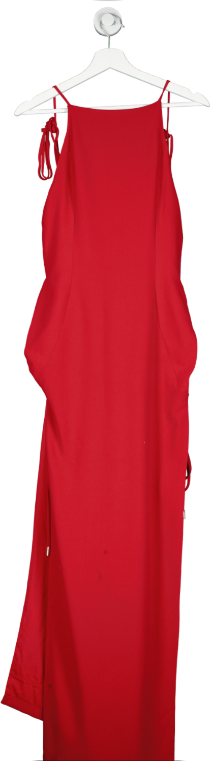 image of Mônot Crepe Cut-out Red Maxi Dress UK 8