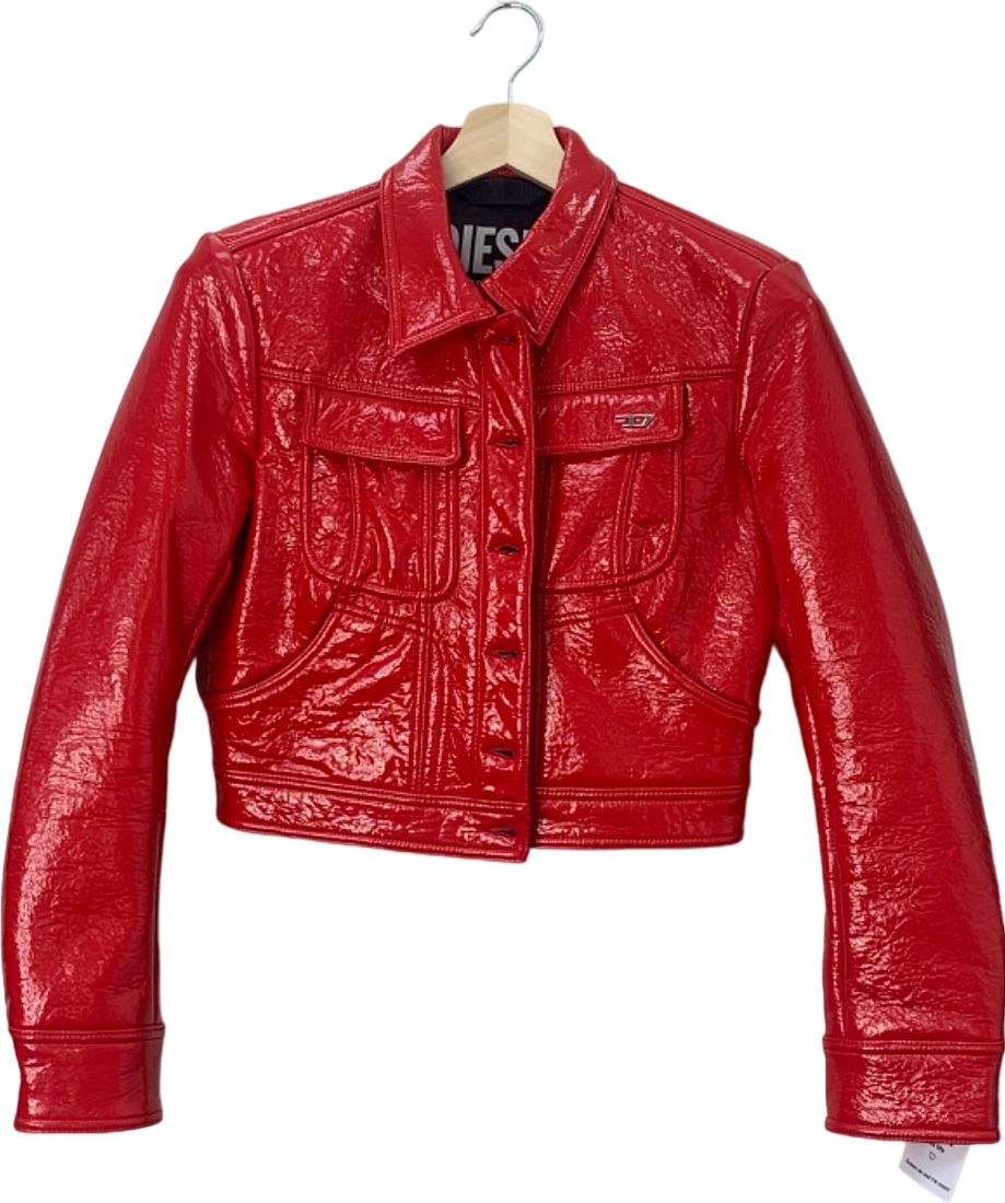 image of Diesel Red G-Magnolia Coated Jacket UK M