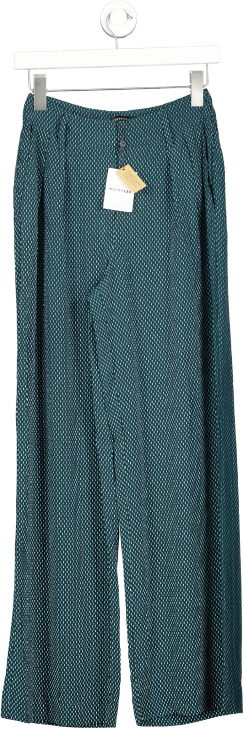 image of Whistles Green Lizzie Verticle Dash Trouser UK 6