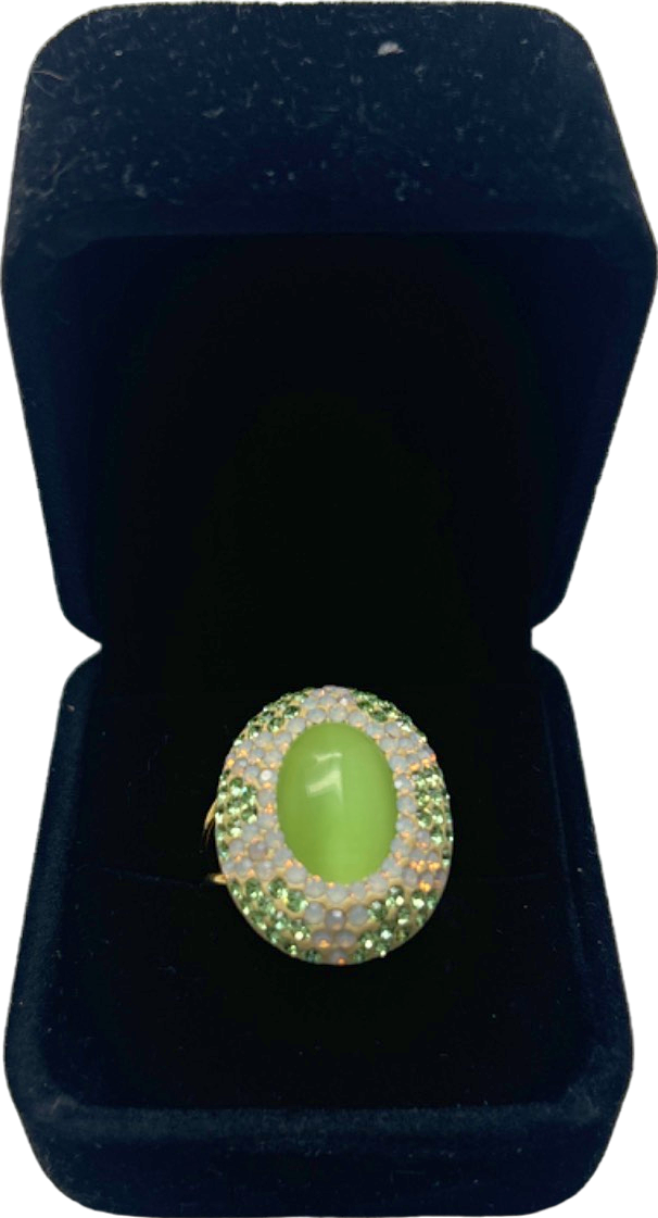 Image of SORU Jewellery Green Enamel Ring One Size