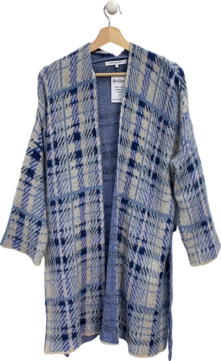 Image of Gerard Darel Blue White Plaid Cardigan Size 1 UK S