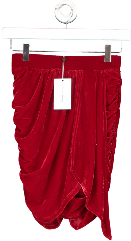 Image of Lovers and Friends Velvet Tinley Skirt In Red UK XS