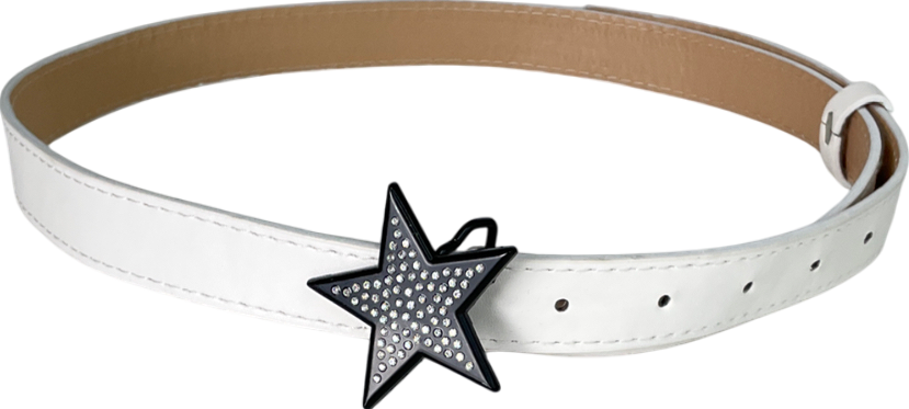 image of White Faux Leather Star Belt One Size