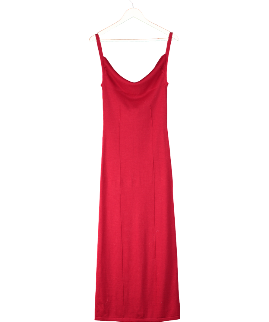 image of Reformation Red Gaia Regenerative Merino Sweater Dress UK S