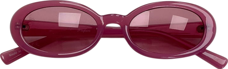 image of ASOS Pink Jeepers Peepers Oval Festival Sunglasses One Size