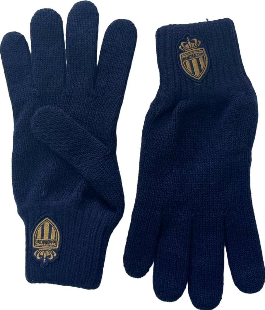 image of AS Monaco FC Navy Blue Knitted Gloves One Size