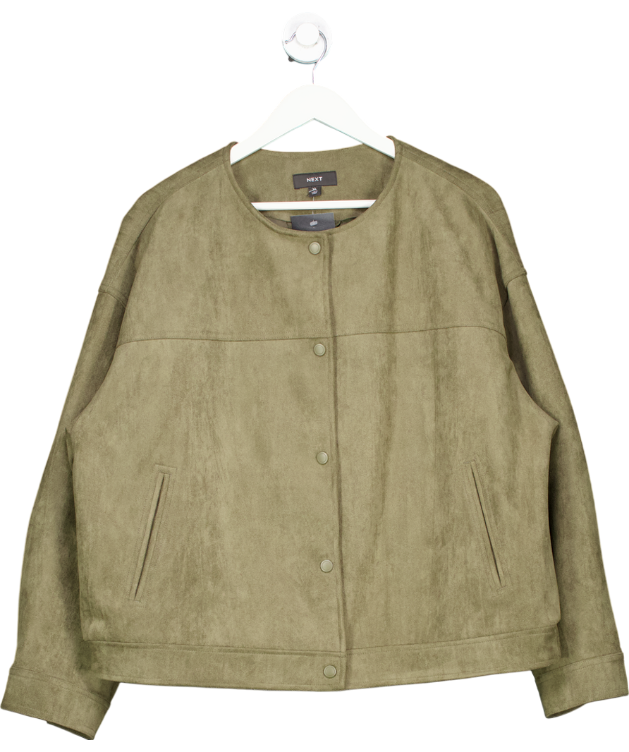 image of Next Green Suedette Bomber Jacket UK XL