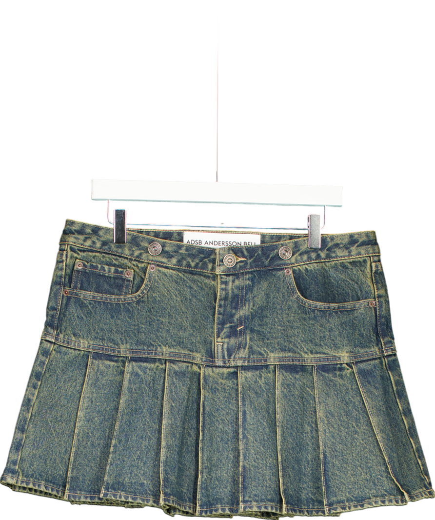 image of LEVI'S Adsb Andersson Blue Bell Pleated Skirt UK XL