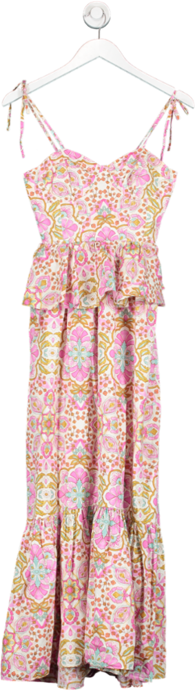 image of MISA Los Angeles Pink Rosie Dress In Floral Print UK XS