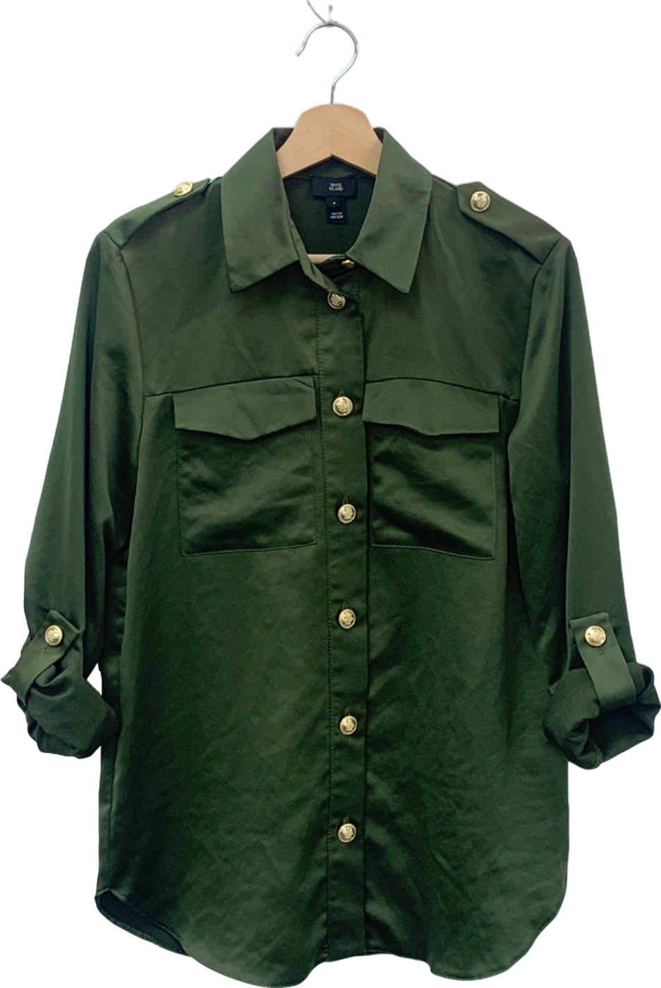 image of River Island Khaki Shirt UK 8