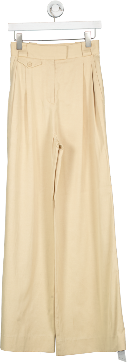 image of Shona Joy Beige High Waisted Tailored Pants UK 8
