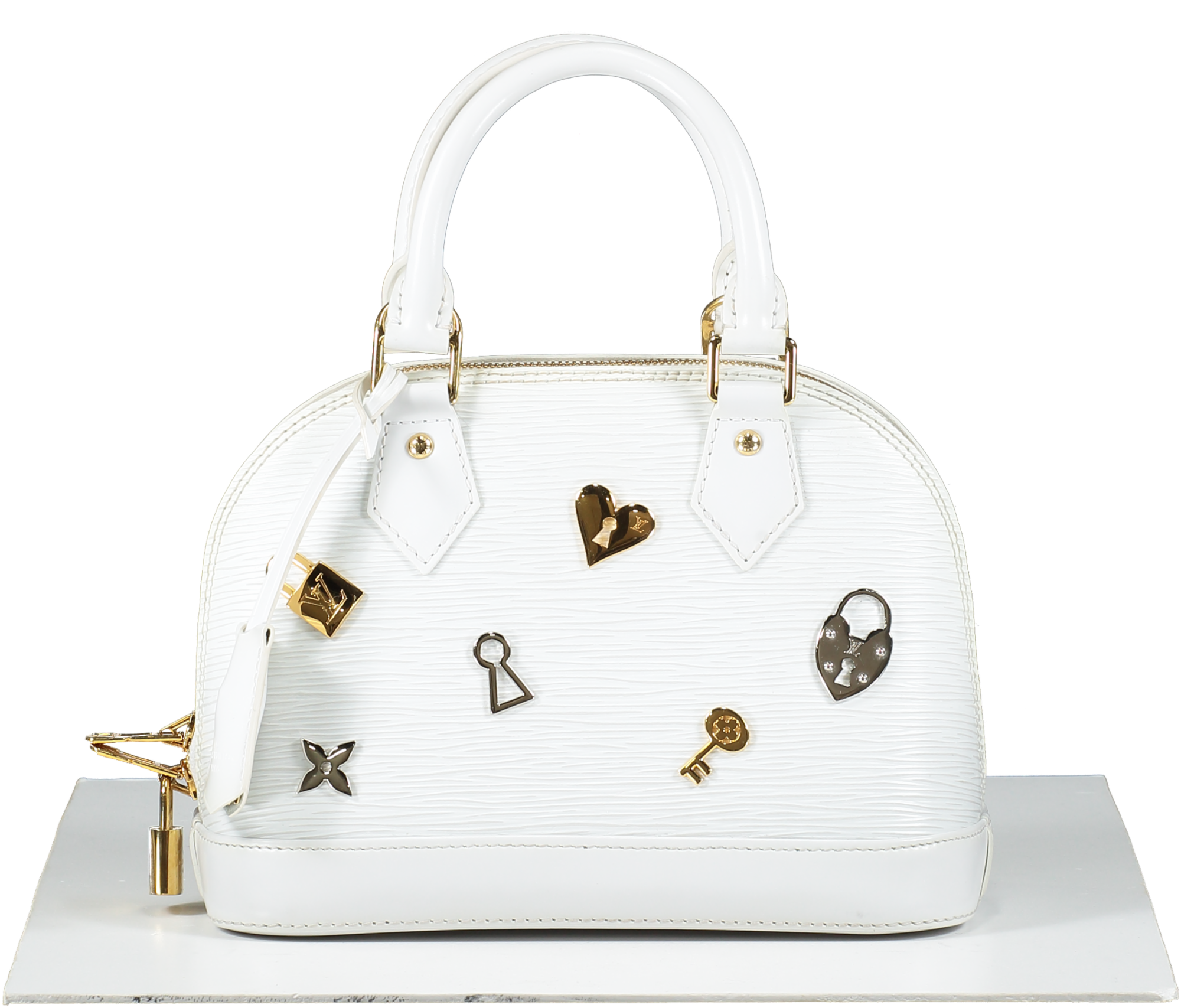 LOUIS VUITTON Epi Love Lock Alma BB White 1263756