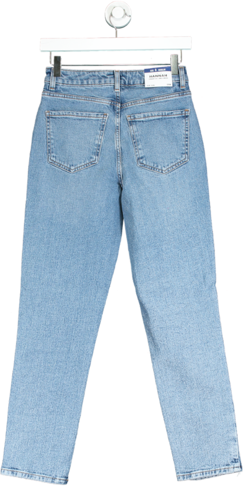 image of New Look Light Blue Hannah Straight Leg Ankle Grazer Jeans UK 6