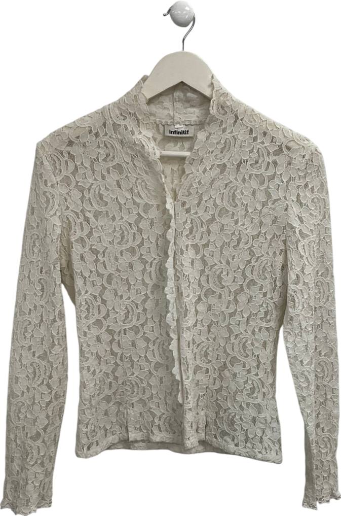 image of Infinitif Cream Lace Blouse UK 12